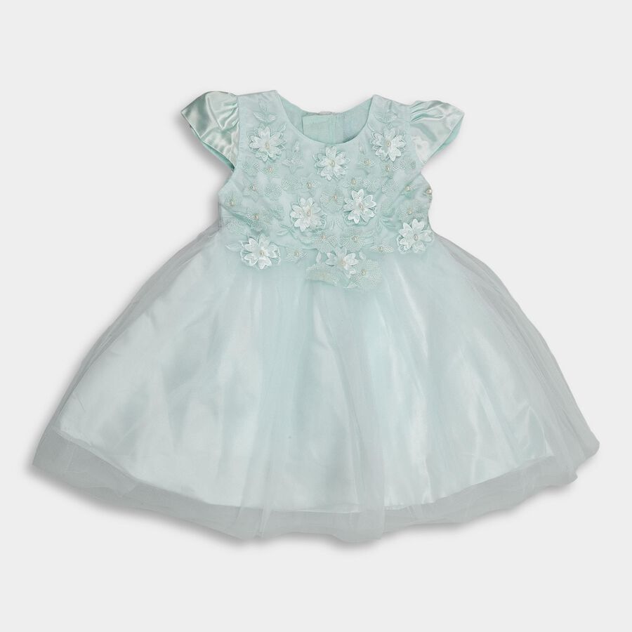 Girls' Frock , हल्का हरा, large image number null