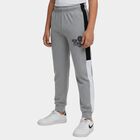 Boys' Grey Regular Fit Drawstring Pyjama, मिश्रित हल्का ग्रे, small