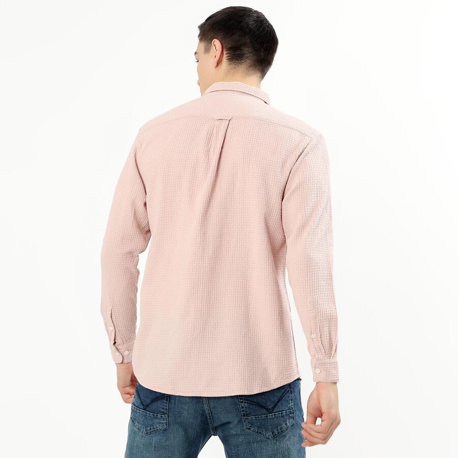 Men's Pale Pink Cotton Classic Collar Casual Shirt, Peach, large image number null