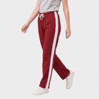 Women's Maroon Straight Fit Side-Striped Track Pants, Maroon, small