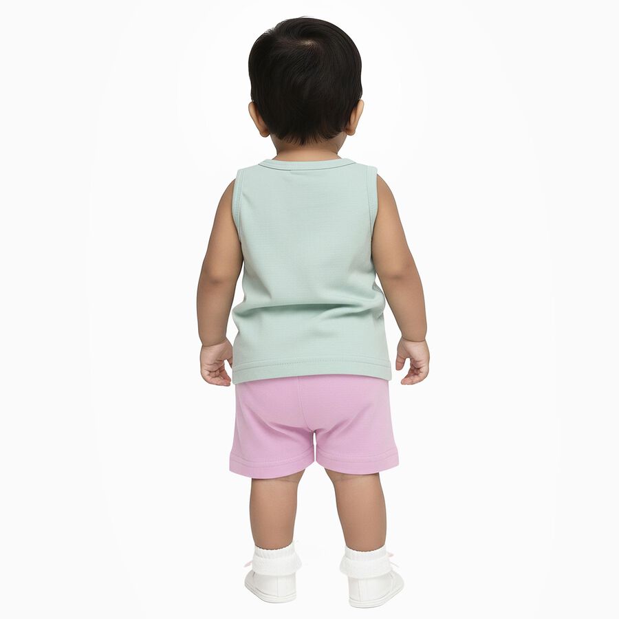 Infants' 100% Cotton Short Set, Light Green, large image number null