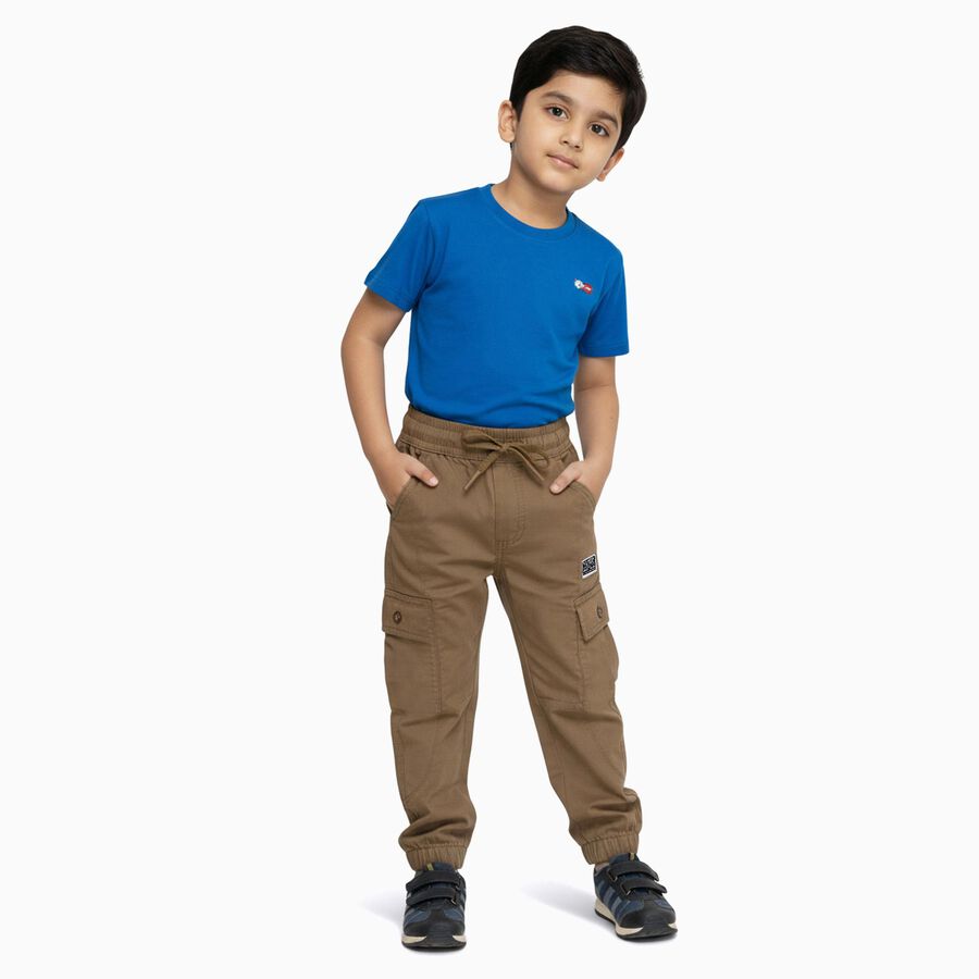 Boys' 100% Cotton Trouser, Khaki, large image number null