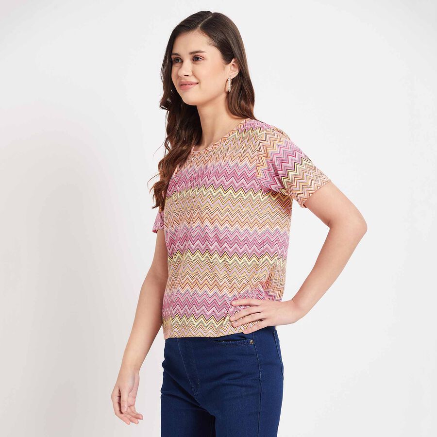Round Neck T-Shirt, Pink, large image number null