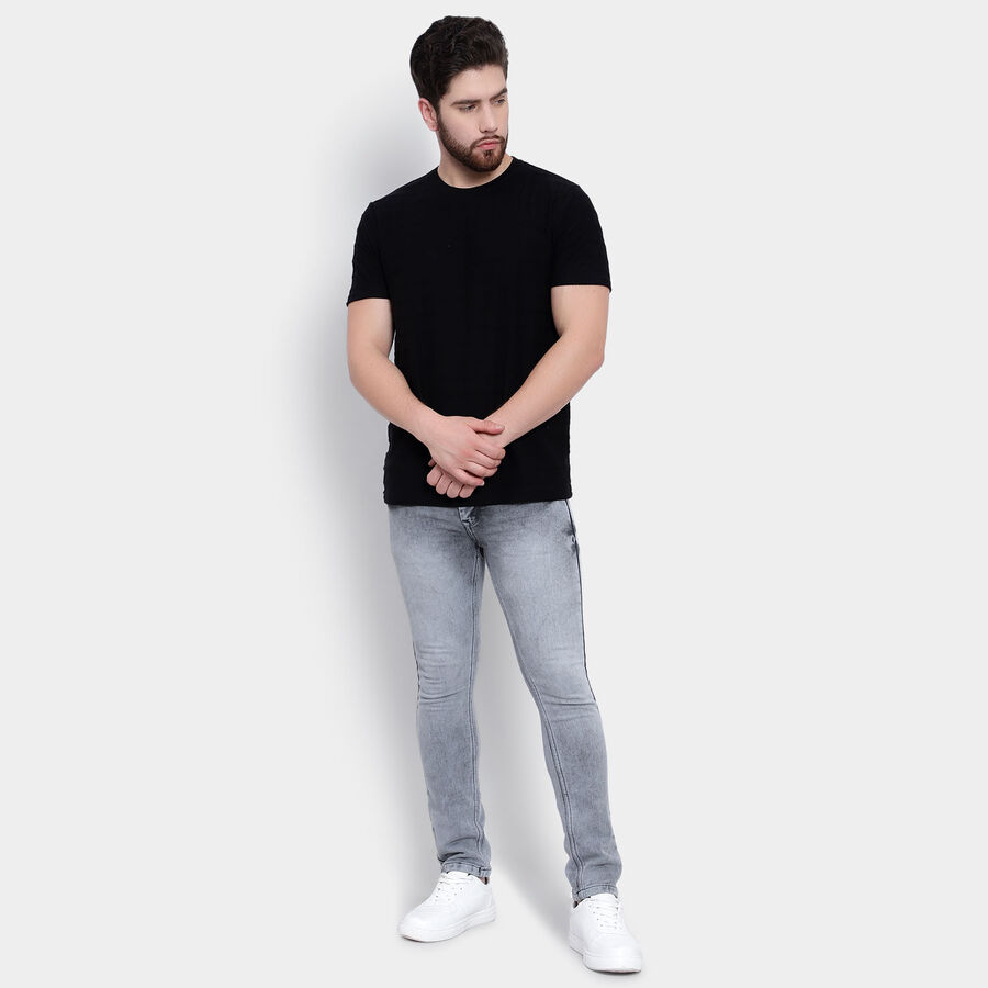 Round Neck T-Shirt, Black, large image number null
