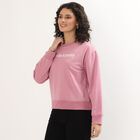 Women's Dusty Pink Crew Neck Casual Sweatshirt, Pink, small image number null
