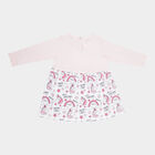 Infants Cotton Printed Frock, Light Pink, small image number null