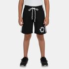 Boys' Black Regular Fit Drawstring Bermuda Shorts, Black, small
