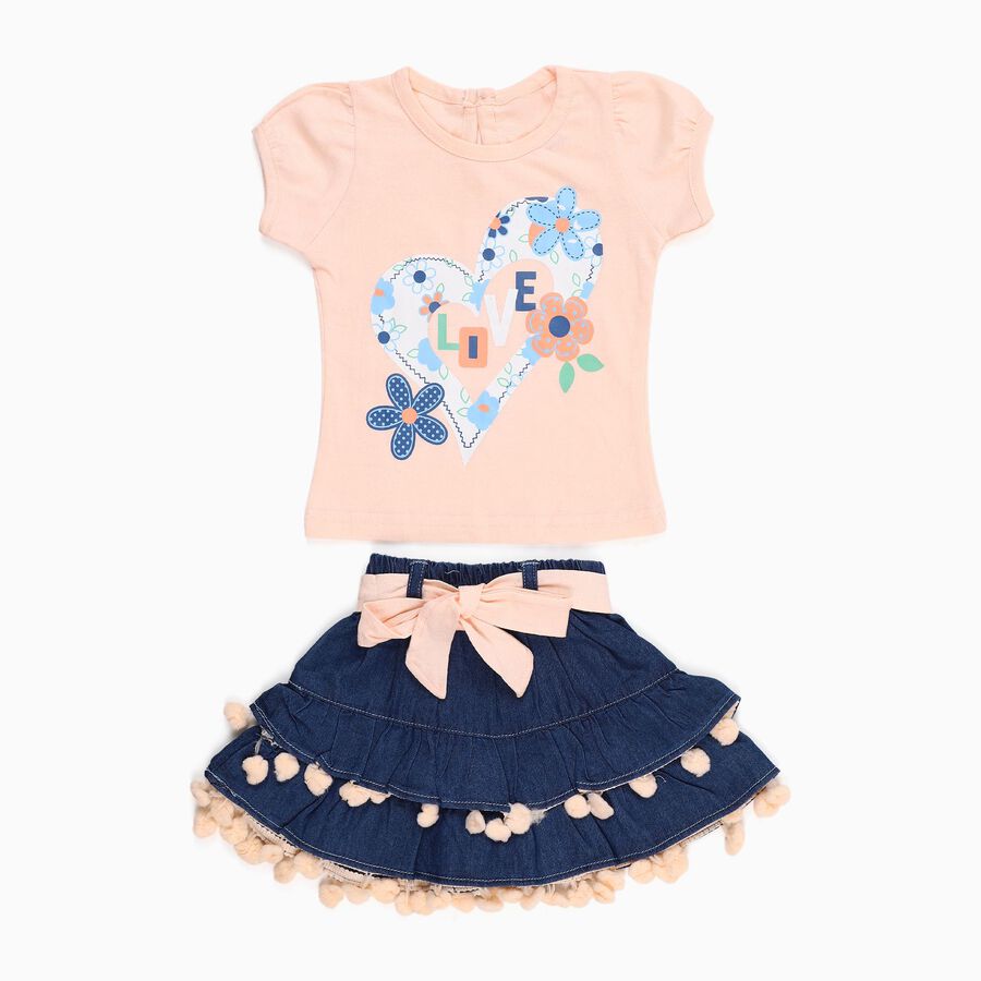 Infants' Top Skirt, पीच, large image number null