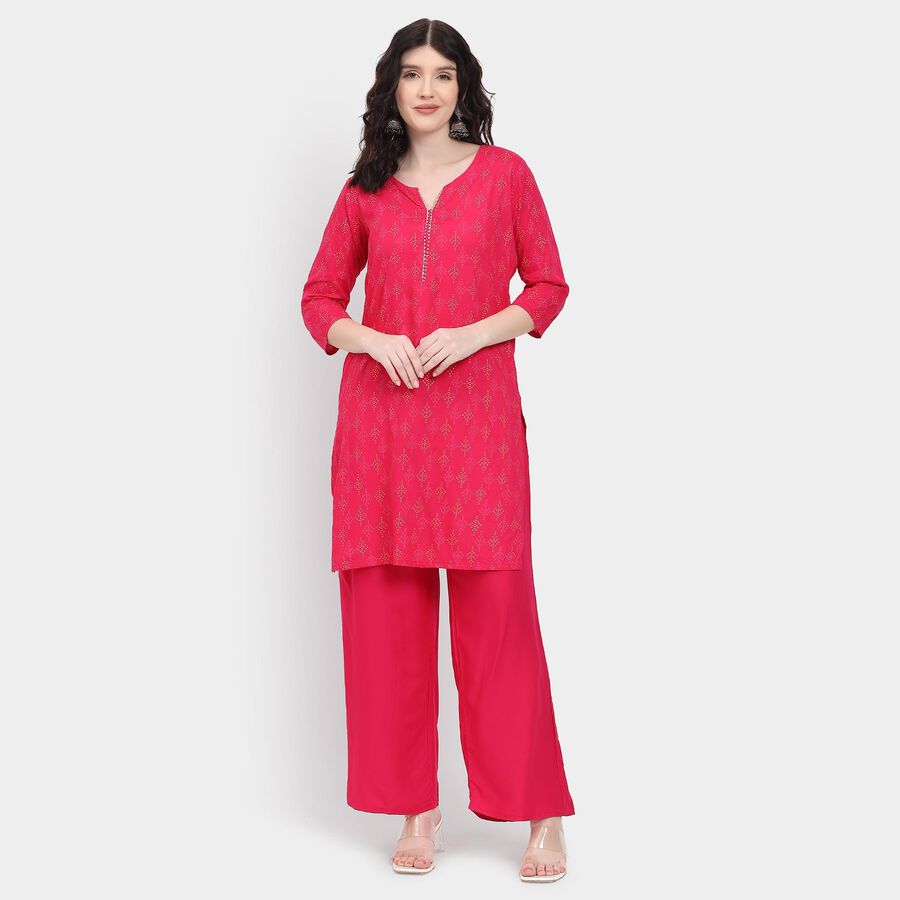 Ladies' Kurta, रानी (फ्यूशिया), large image number null