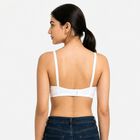 Women's White Cotton Blend V-Neck Bralette Bra, सफ़ेद, small