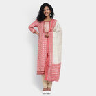 All Over Print 3/4th Sleeves Flared Kurta, Coral, small image number null