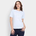 Ladies' Round Neck T-Shirt, हल्का नीला, small image number null