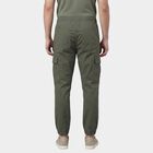 Men's Green Slim Fit Flat-Front Casual Trousers, Light Green, small