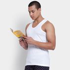 Cotton Solid Vest, White, small
