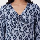 Women's Blue Round Neck Solid Kurta, हल्का नीला, small