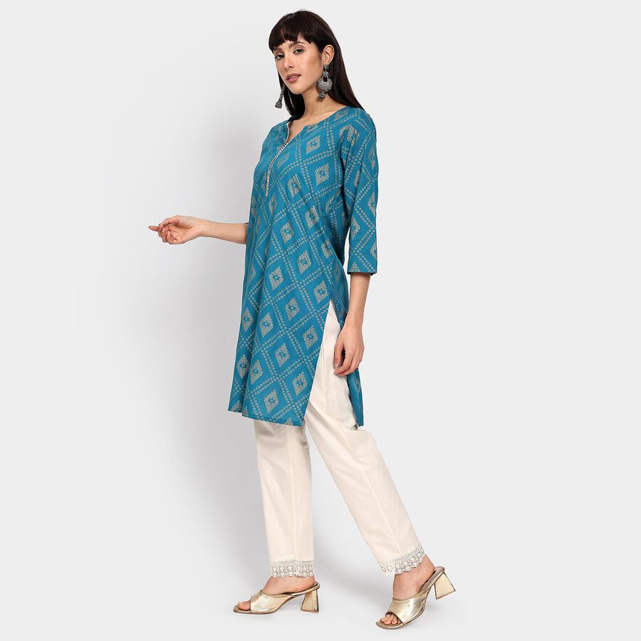 Ladies' Kurta , मध्यम नीला, large image number null