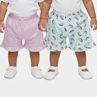 Infant Girls' Multicolour Regular Fit Ruffle Hem Half Pant, Lilac, small