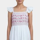 Women's Pink Cotton V-Neck Casual Dress, Pink, small