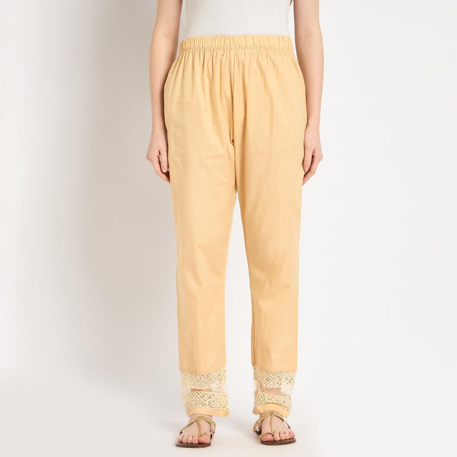 Ladies' 100% Cotton Palazzos , Beige, large image number null