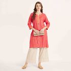 Printed 3/4th Sleeve Kurta, मूँगा (कोरल), small image number null