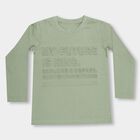 Boys Light Sage Green Cotton Round Neck Casual T-Shirt, Light Green, small image number null