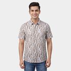 Men's Beige Cotton Classic Collar Casual Shirt, गहरा पीला, small