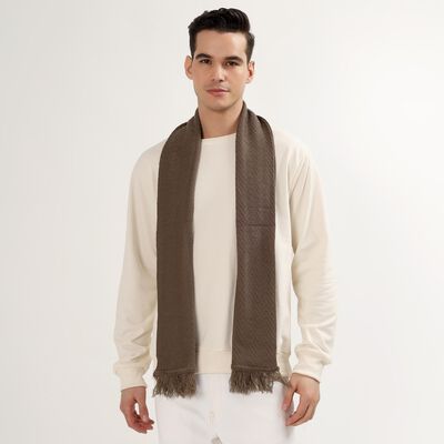 Men's Warm Brown Textured Muffler