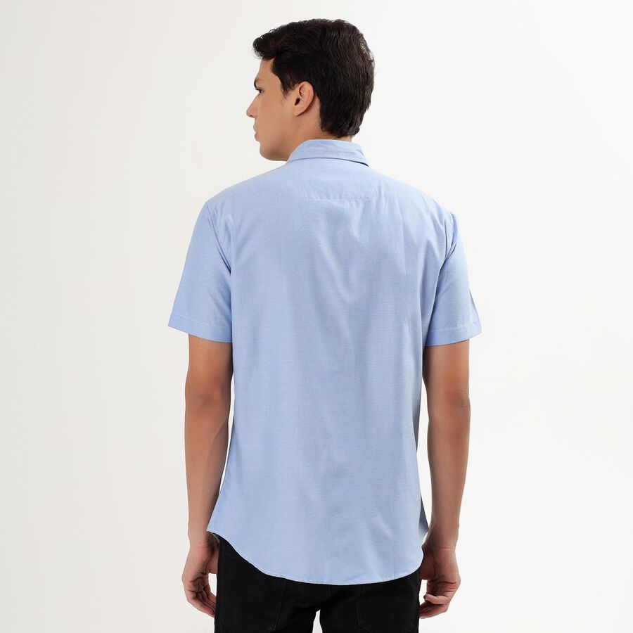 Men's Light Blue Regular Collar Casual Shirt, Mid Blue, large image number null