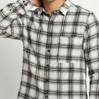 Men's White Cotton Long Sleeve Collar Regular Fit Casual Shirt, सफ़ेद, small