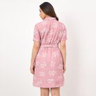 Women's Pink V-Neck Fit and Flare Dress, Light Pink, small