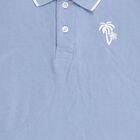 Boys Light Blue Polo Collar Casual T-Shirt, मध्यम नीला, small image number null