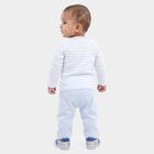 Infants' Light Blue 100% Cotton Round Neck Striped Baba Suit, Light Blue, small