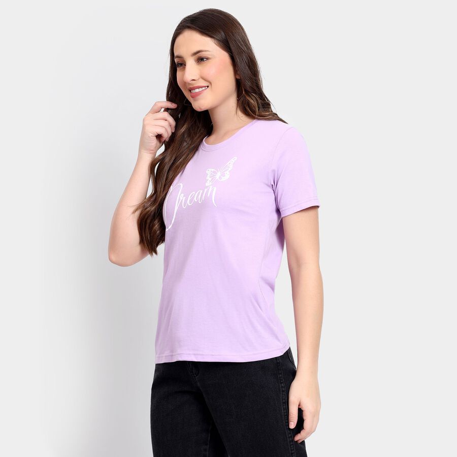 Ladies' Round Neck T-Shirt, Lilac, large image number null