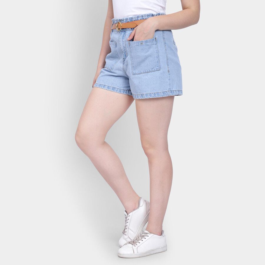 Ladies' 100% Cotton Shorts , Light Blue, large image number null