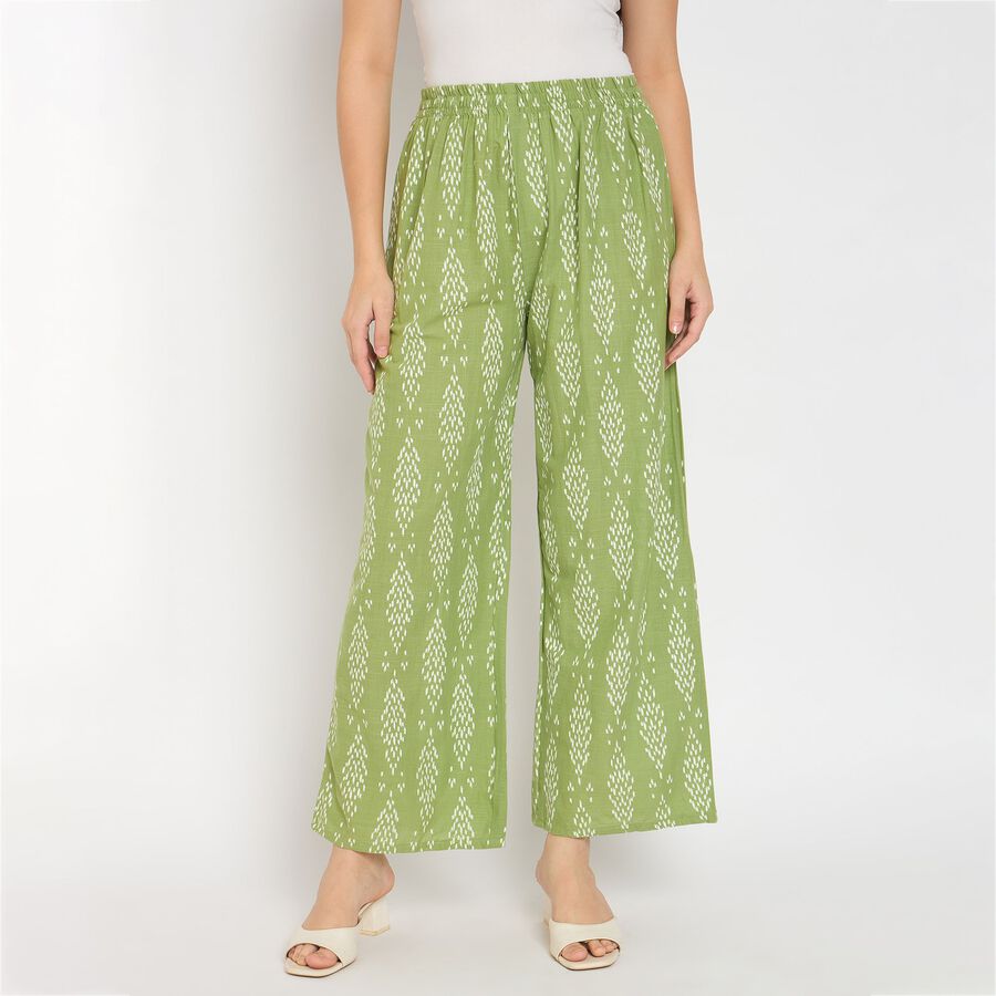 Ladies' 100% Cotton Palazzos, Light Green, large image number null