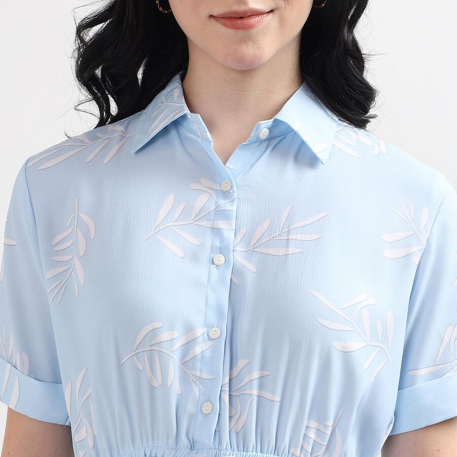 Ladies' A Line Dress, हल्का नीला, large image number null