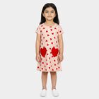 Girls' Light Pink Fit and Flare Casual Frock, Light Pink, small