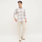 Men's Muted Beige Classic Casual Shirt, Beige, small