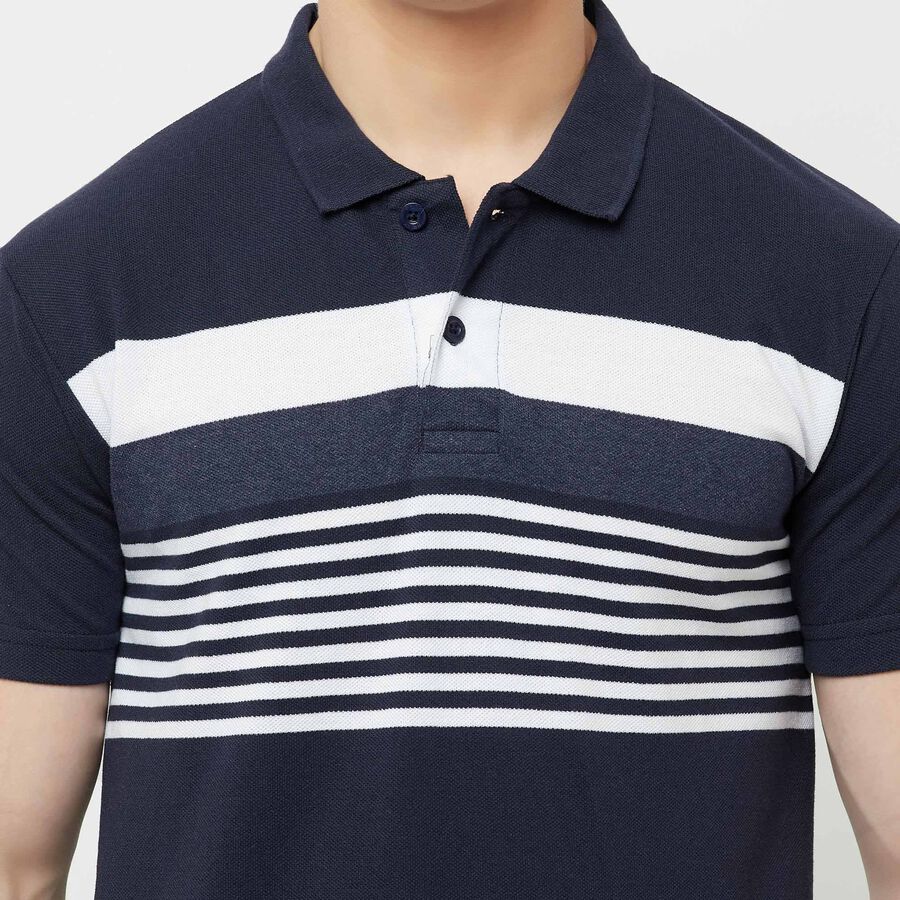 Stripes Polo Shirt, Navy Blue, large image number null