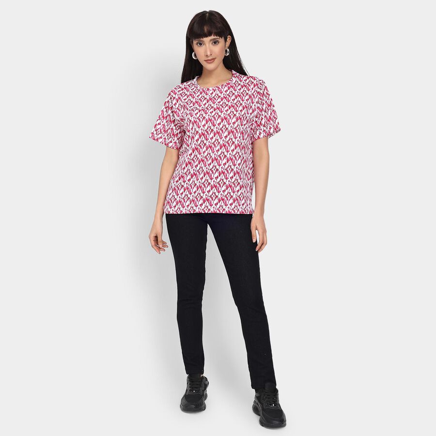 Ladies' Round Neck T-Shirt , Fuchsia, large image number null