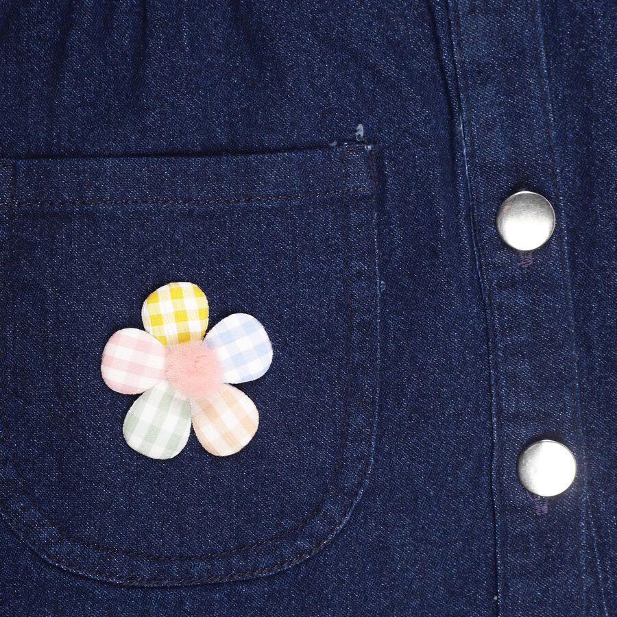 Girls' Frock , गहरा नीला, large image number null