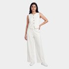 Women's White Solid Co-ord Set, Off White, small
