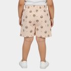 Girls' Light Pink Regular Fit Printed Shorts, हल्का गुलाबी, small