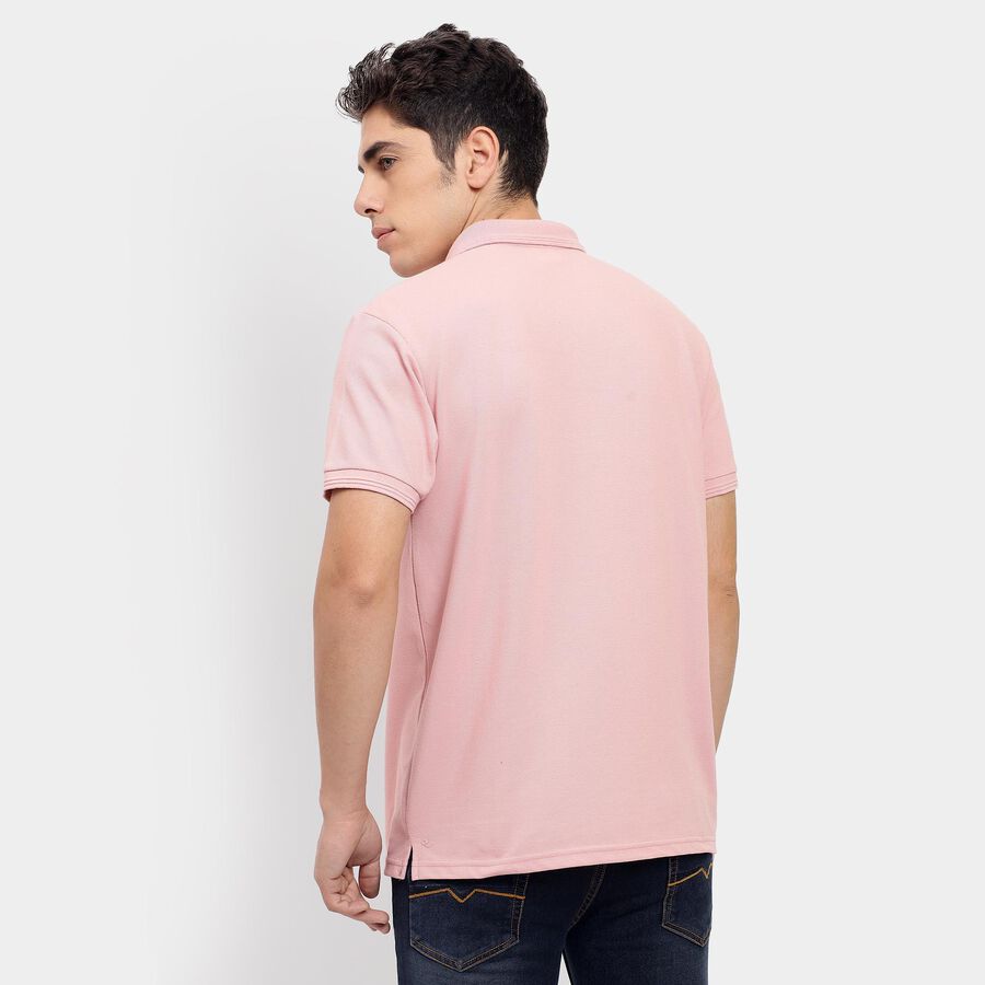 Men's Collared Half Sleeves T-Shirt , Light Pink, large image number null