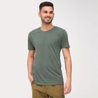 Men's Round Neck Half Sleeves T-Shirt, Dark Green, small image number null