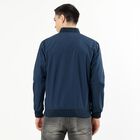 Men's Midnight Blue Baseball Collar Bomber Jacket, मध्यम नीला, small image number null