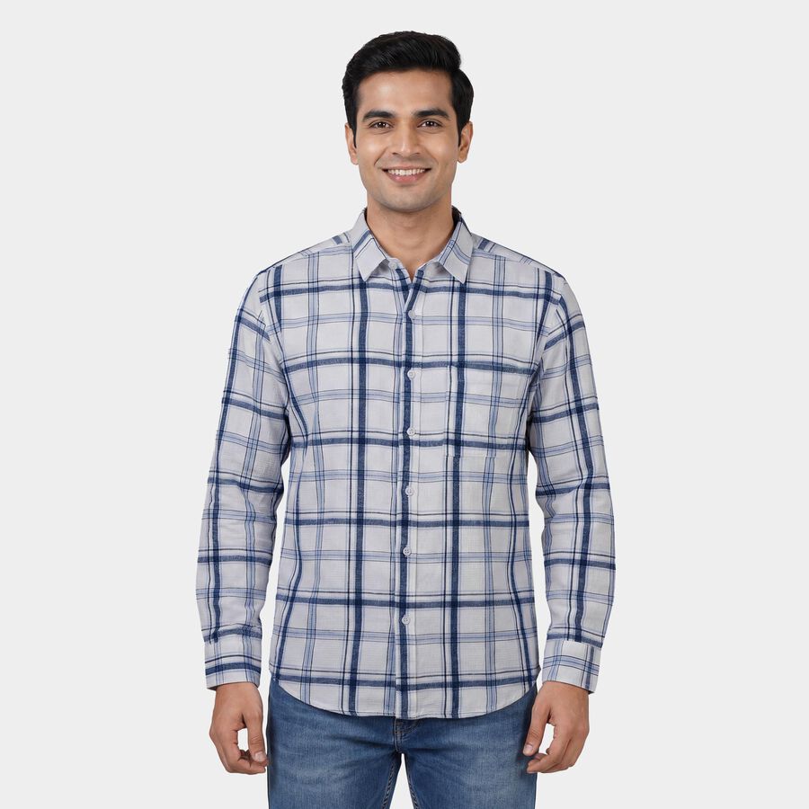 Men's Casual Shirt, सफ़ेद, large