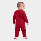 Infants' Maroon Round Neck Graphic Baba Suit, Maroon, small
