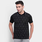 Printed Polo Shirt, Black, small image number null