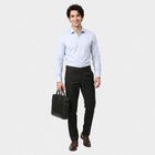 Men's Black Flat-Front Formal Trousers, Black, small